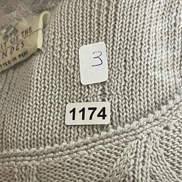 Spirit of the Andes Cable knit 100% Pima cotton Sweater Medium Square Neck Peru - Picture 13 of 13